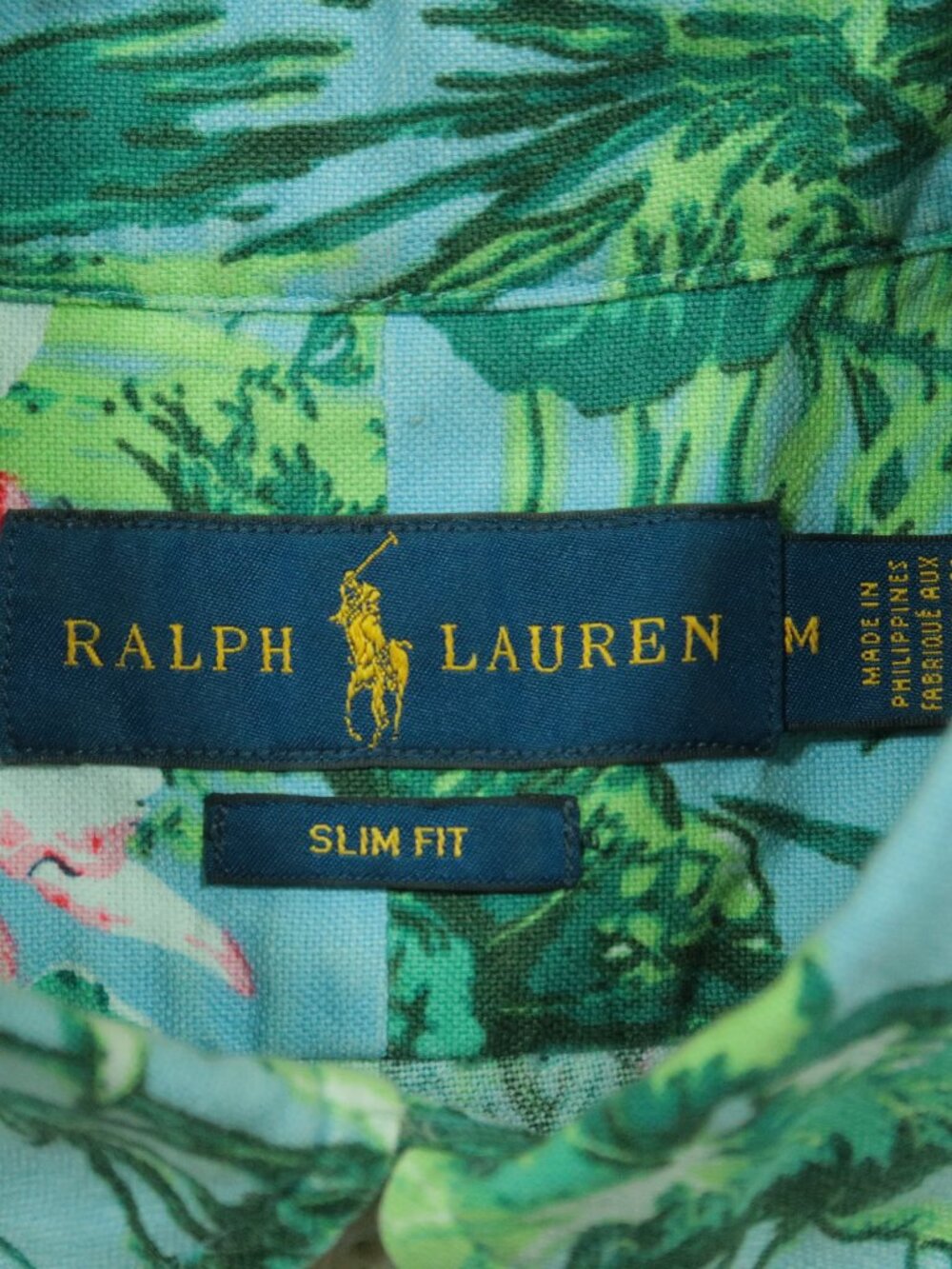 Polo Ralph Lauren Hawaiian Oxford Shirt Mens M Slim Fit Tropical Floral Print - Picture 4 of 5